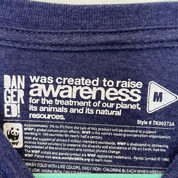 Vintage WWF Blue Conserve Water Graphic T-Shirt - Picture 2 of 4